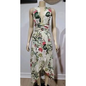 Hers & Mine Sexy Hawaiian Size M Floral Hi-low Dress #C3